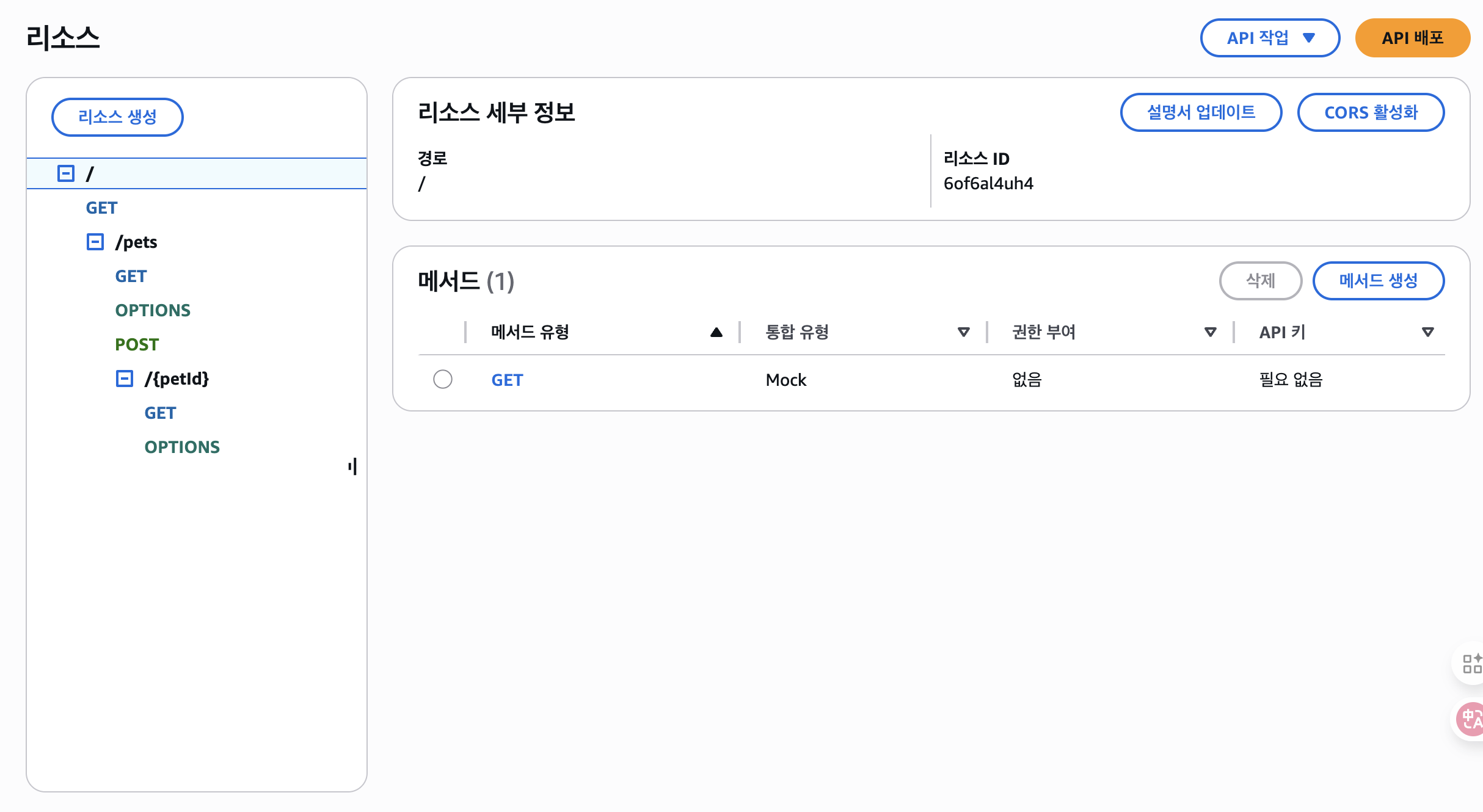 AWS API Gateway Console